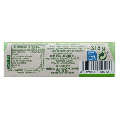 Huevos ecol&oacute;gicos Alipende 6u "clase m-l"