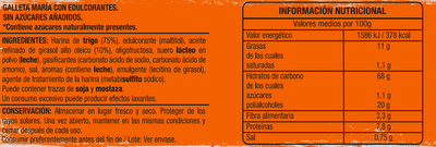 Galleta Maria sin az&uacute;cares a&ntilde;adidos con edulcorantes Alipende 400 g