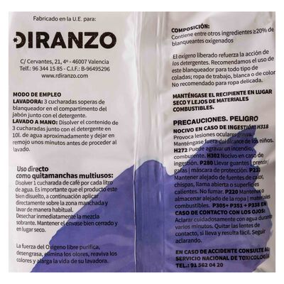 Percarbonato blanqueador Diranzo 750g