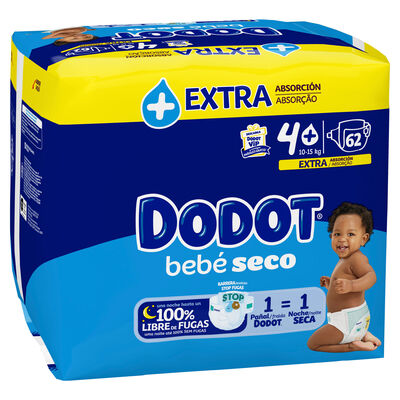 Pañales Dodot 62 unidades talla 4 (de 10 a 15 kg) bebé seco