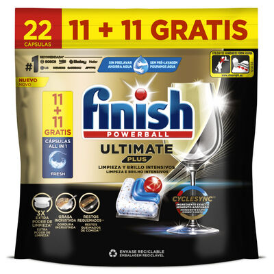 Detergente lavavajillas pastillas Finish 11+11 unidades Ultimate