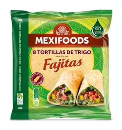 Tortillas trigo Mexifoods fajitas 8 uds 320g