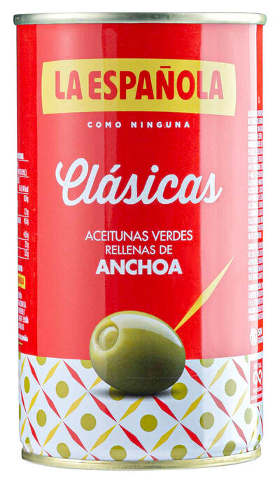 Aceitunas verdes rellenas de anchoa La Española 150g

