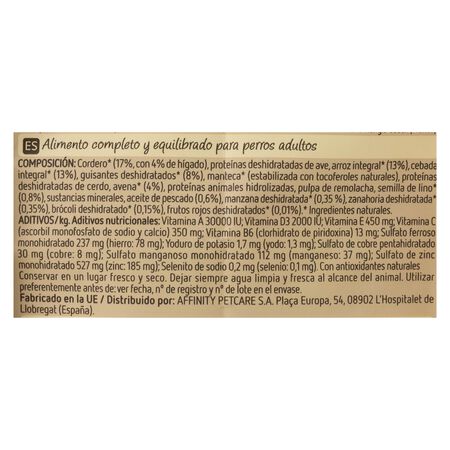 Pienso perro Ultima Nature mini adult cordero 1,25kg