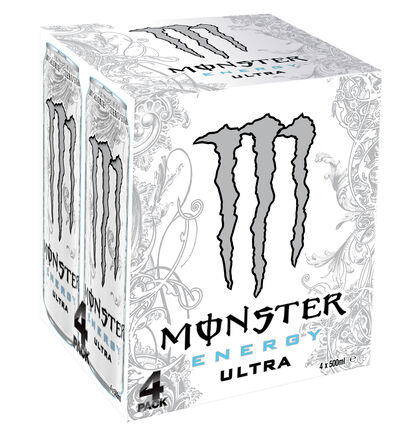 Bebida Monster sin az&uacute;car a&ntilde;adido 50cl x 4 taurina ginseng