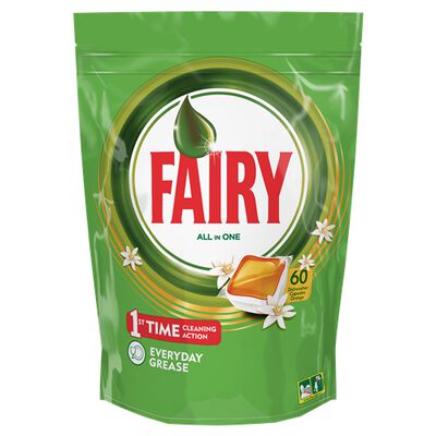 Detergente en c&aacute;psulas para lavavajillas Fairy 60 uds naranja