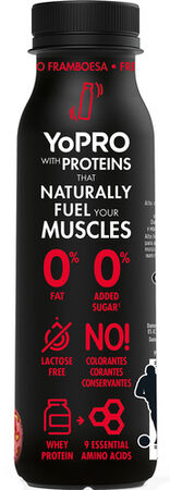 Yogur líquido proteínas Yopro 300g fresa frambuesa
