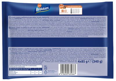 Alimento de gato Brekkies daily delice con pollo y pavo 340 gramos