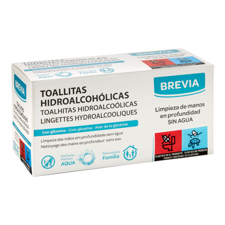 Toallitas humedas hidroalcohólicas Brevia 22+2 uds