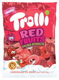 Golosina sin gluten con sabor a frutas rojas Trolli 100g