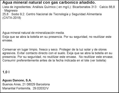 Agua mineral con gas Fonter 1l