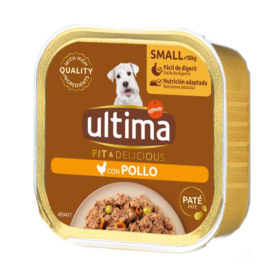 Alimentación perro Ultima dog mini húmedo paté pollo y verduras 150g