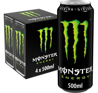 Bebida energ&eacute;tica Monster Energy 50cl pack 4 green lata taurina ginseng