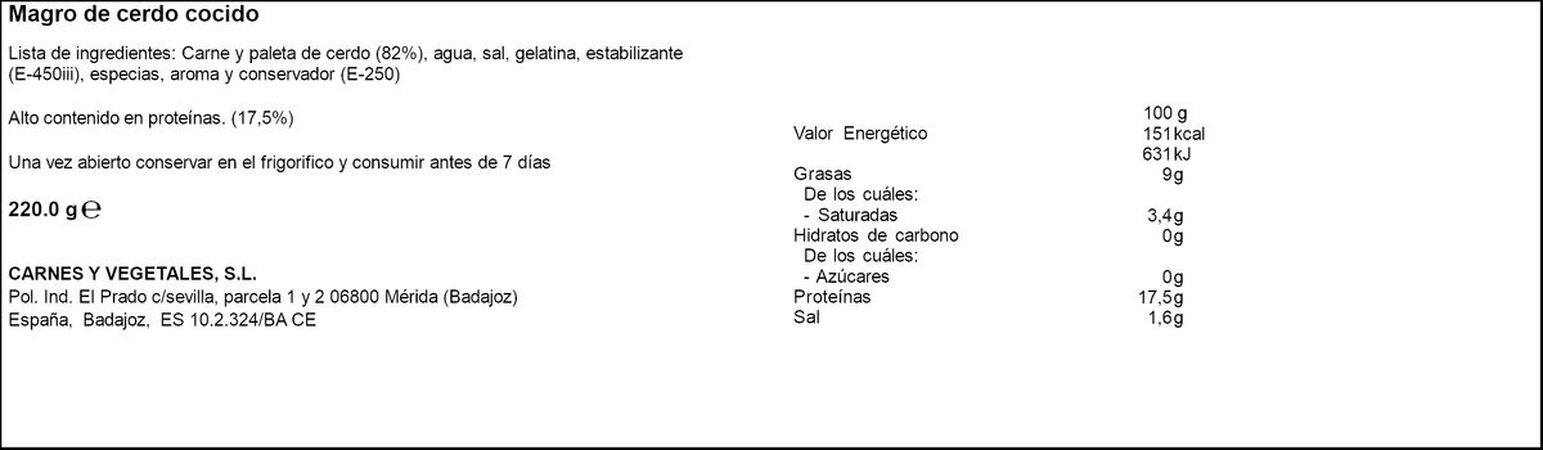 Magro de cerdo Apis 190g