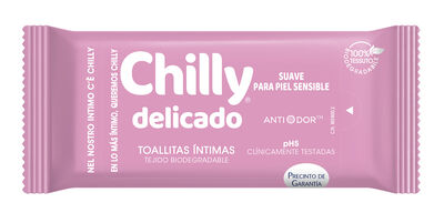 Toallitas &iacute;ntimas desechables Chilly 12 uds delicado f&oacute;rmula suave