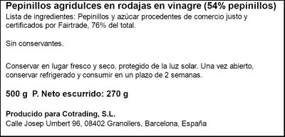 Pepinillo en rodajas agridulce Hugo Reitzel 270g