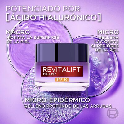 Crema facial de d&iacute;a con filtro protector factor 50 L'Or&eacute;al Revitalift 50ml