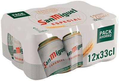 Cerveza rubia San Miguel Especial pack 12 latas 33cl