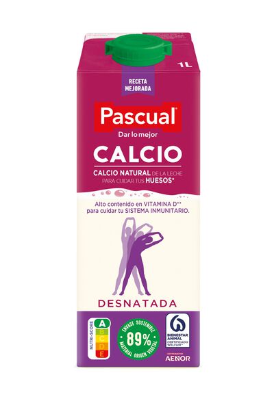 Leche sin lactosa Pascual calcio 1l desnatada