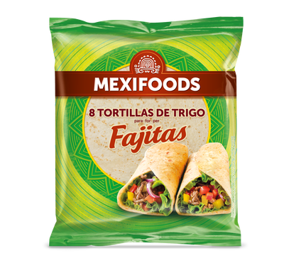 Tortillas trigo Mexifoods fajitas 8 uds 320g