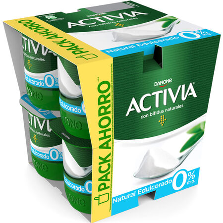 Bífidus probiótico Activia 0% pack 8 natural edulcorado