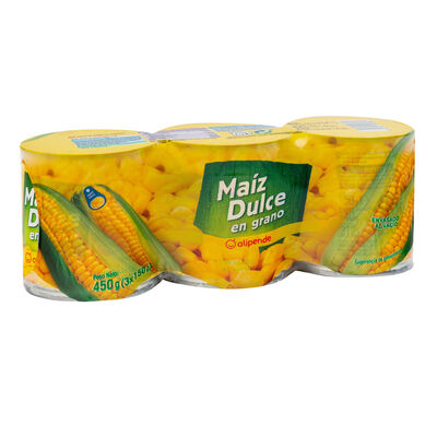 Maiz dulce en grano Alipende pack 3