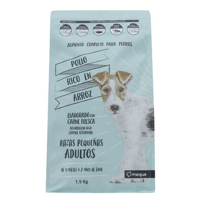 Alimento completo para perro adulto Meque pollo y arroz 1,5kg