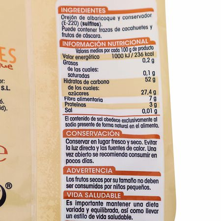 Orejones de albaricoque sin gluten Alipende 250g