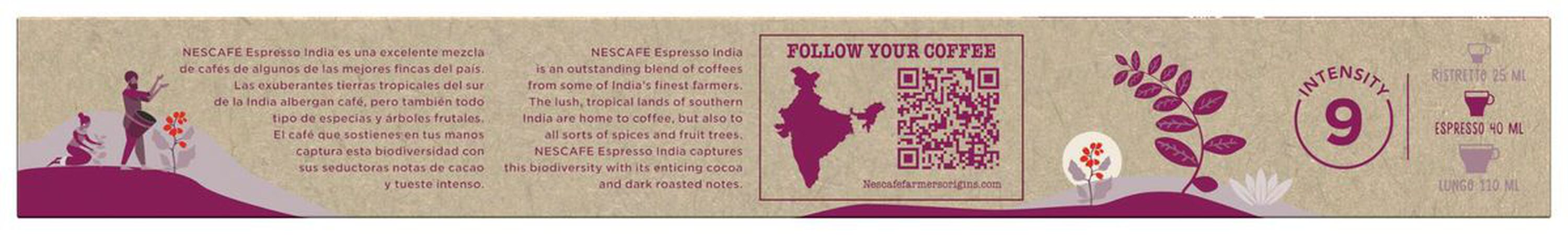 Café origen india espresso Nescafé 10 cápsulas intensidad 9