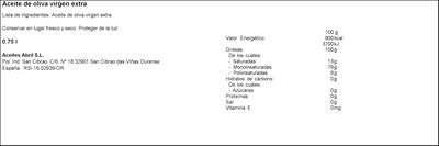 Aceite de oliva virgen extra ecológico Abril 750ml