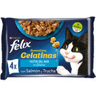 Comida h&uacute;meda gato F&eacute;lix Sensation pescados pack 4