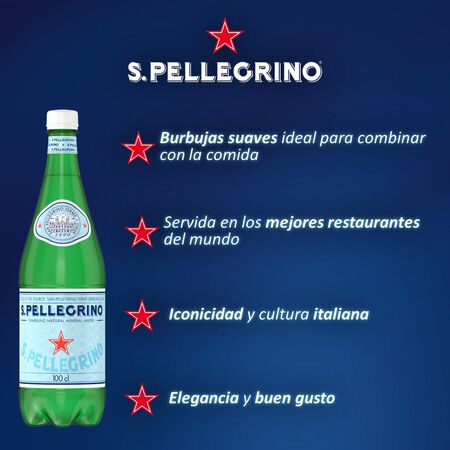 Agua con gas San Pellegrino 1l