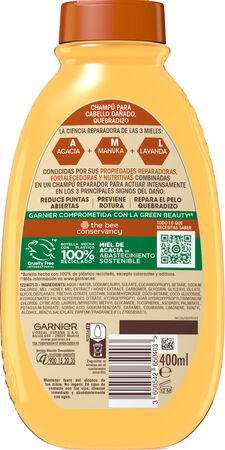 Champú reparador Garnier Original Remedies 400ml tesoros de miel