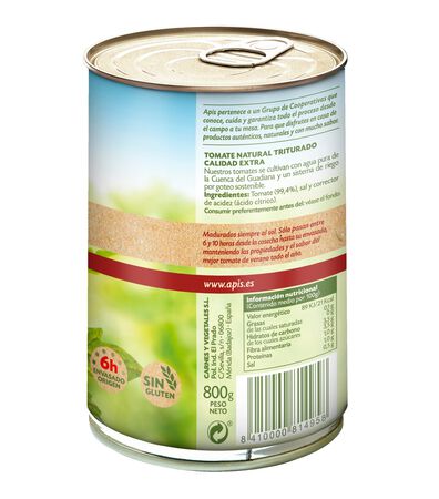 Tomate triturado natural categoria extra Apis 800g