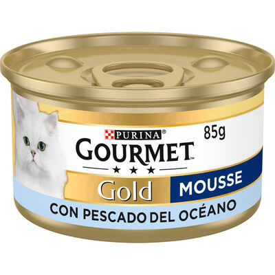 Comida h&uacute;meda gato Gourmet Gold mousse pescado 85g