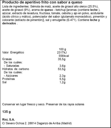 Risketos de queso y maiz Risi 135g