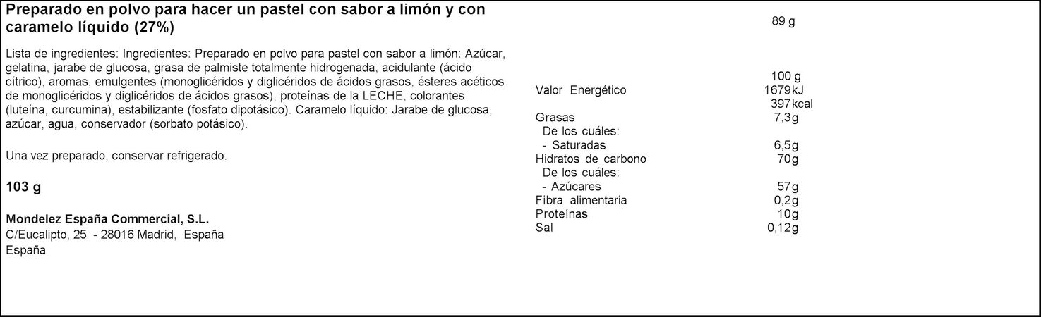 Pastel fresco Royal limón para 8 raciones