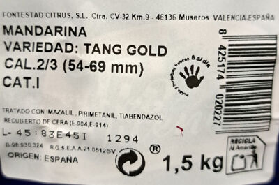 Mandarina clementina malla 1.5kg
