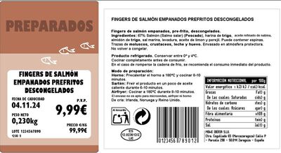 Fingers Salm&oacute;n Empanado Mowi bandeja