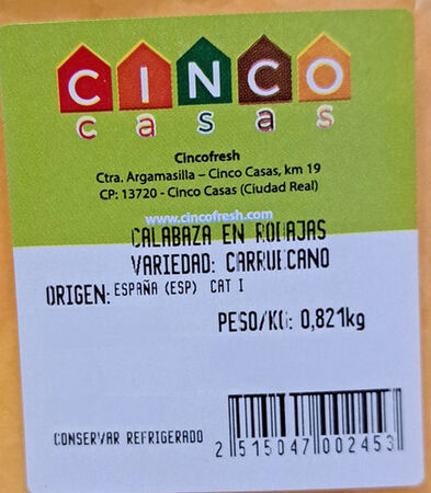 Calabaza bandeja 750g aproximadamente