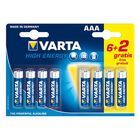Pila Alkaline Longlife Power Varta 6 + 2 unidades AAA