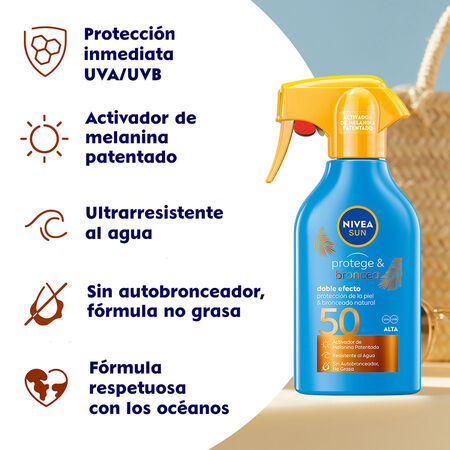 Crema Solar Pistola Nivea 270Ml F50 Protege&Bronce