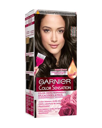 Tinte de cabello sin amoníaco Garnier Color Sensation nº 3.0 castaño oscuro