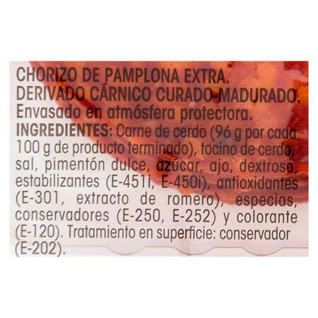 Chorizo de pamplona en lonchas Alipende pack 4 de 50g