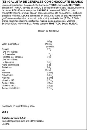 Galletas de chocolate blanco Dinosaurus 264g