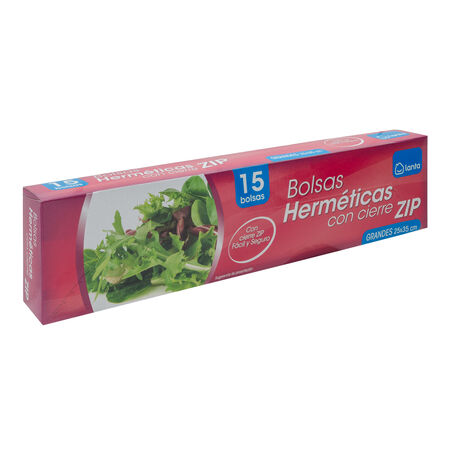Bolsas herméticas Lanta 15 uds con cierre zip grandes