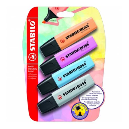 Marcador Fluorescente Stabilo Boss 4 Unidades Pastel