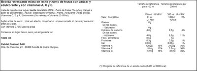 Zumo tropical con leche Bifrutas Pascual 1l