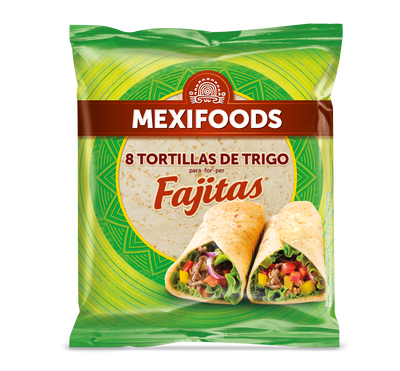 Tortillas trigo Mexifoods fajitas 8 uds 320g