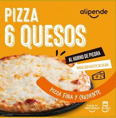 Pizza fina Alipende 375g 6 quesos
